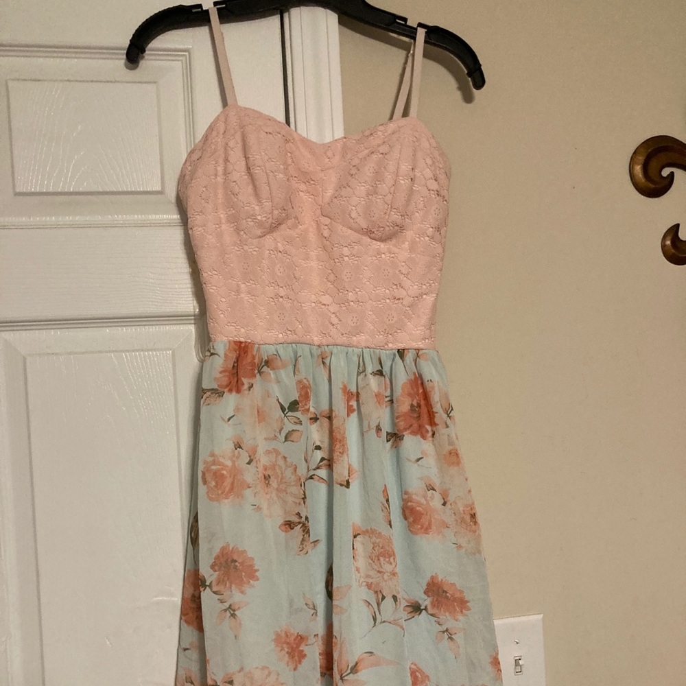 Pink floral summer dress